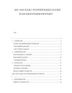2025-2030列支敦士登共和国钟表制造行业市场供需分析及投资评估规划分析研究报告