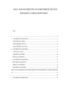 2025-2030供應(yīng)鏈管理行業(yè)市場供需配置分析評估投資創(chuàng)新長久規(guī)劃分析研究報告