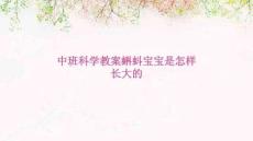 中班科學(xué)教案蝌蚪寶寶是怎樣長(zhǎng)大的