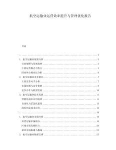 航空運輸業(yè)運營效率提升與管理優(yōu)化報告