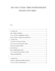 2025-2030寶馬鋁加工機(jī)械行業(yè)市場(chǎng)供需狀況檢查及資金投入評(píng)估計(jì)劃報(bào)告