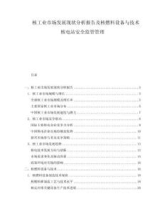 核工業(yè)市場(chǎng)發(fā)展現(xiàn)狀分析報(bào)告及核燃料設(shè)備與技術(shù)核電站安全監(jiān)管管理