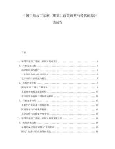 中国甲基叔丁基醚（MTBE）政策调整与替代能源冲击报告