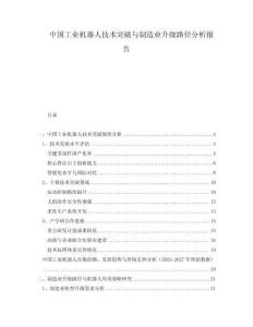 中国工业机器人技术突破与制造业升级路径分析报告