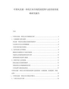 中國(guó)風(fēng)光儲(chǔ)一體化行業(yè)市場(chǎng)發(fā)展趨勢(shì)與前景展望戰(zhàn)略研究報(bào)告