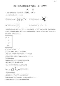 2024北京北師大二附中高三（上）開學(xué)考化學(xué)試題及答案