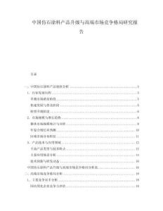 中国仿石涂料产品升级与高端市场竞争格局研究报告