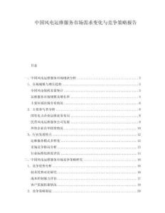 中國風(fēng)電運維服務(wù)市場需求變化與競爭策略報告
