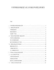 中國智能電網(wǎng)建設(shè)與電力市場改革深度分析報告