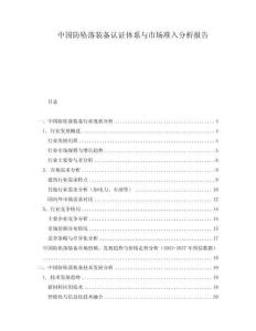 中国防坠落装备认证体系与市场准入分析报告
