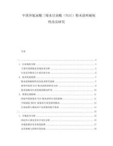 中國異氰尿酸三縮水甘油酯（TGIC）粉末涂料耐候性改良研究