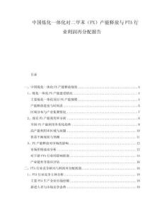 中國煉化一體化對二甲苯（PX）產(chǎn)能釋放與PTA行業(yè)利潤再分配報(bào)告