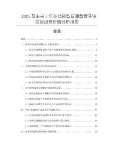 2025及未来5年英式轻型普通型管子钳项目投资价值分析报告
