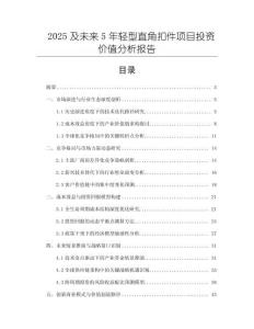2025及未来5年轻型直角扣件项目投资价值分析报告