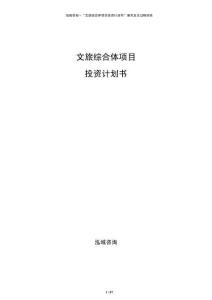 文旅綜合體項目投資計劃書