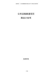 公共运输廊道项目商业计划书