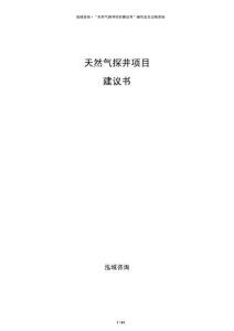 天然气探井项目建议书