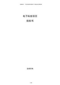 电子科技项目投标书