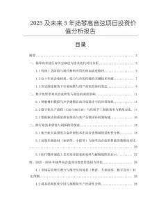 2025及未來5年揚琴高音弦項目投資價值分析報告