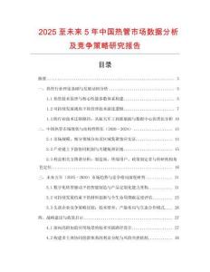 2025至未來5年中國熱管市場數據分析及競爭策略研究報告