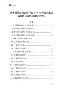 糜子國際品牌合作行業(yè)2026年產業(yè)發(fā)展現狀及未來發(fā)展趨勢分析研究