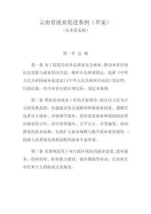 云南省就業(yè)促進(jìn)條例（草案）
