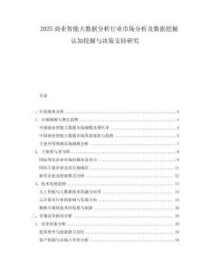 2025商業智能大數據分析行業市場分析及數據挖掘認知挖掘與決策支持研究