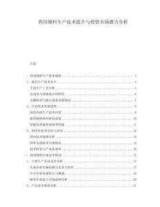 藥用輔料生產(chǎn)技術(shù)提升與投資市場(chǎng)潛力分析