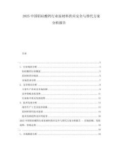 2025中國鋁硅酸鈣行業(yè)原材料供應(yīng)安全與替代方案分析報告