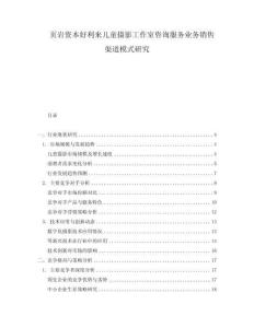 頁(yè)巖資本好利來兒童攝影工作室咨詢服務(wù)業(yè)務(wù)銷售渠道模式研究