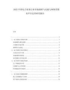 2025中国电子商务行业市场调研与实践与网络营销及平台运营研究报告