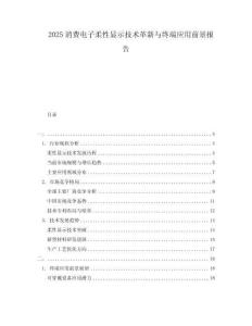 2025消费电子柔性显示技术革新与终端应用前景报告