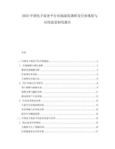 2025中国电子商务平台市场深度调研及行业现状与应用前景研究报告
