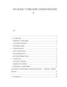 2025商業(yè)地產(chǎn)開(kāi)發(fā)模式創(chuàng)新與市場(chǎng)需求對(duì)接分析報(bào)告