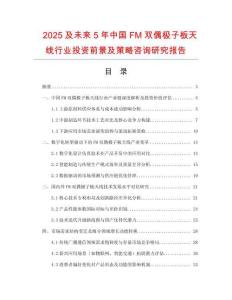 2025及未來(lái)5年中國(guó)FM雙偶極子板天線行業(yè)投資前景及策略咨詢研究報(bào)告