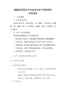 磷酸銨化肥生產企業安全生產風險辨識評估報告（模板）