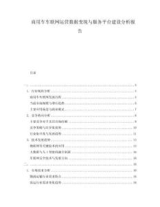 商用車車聯(lián)網(wǎng)運營數(shù)據(jù)變現(xiàn)與服務(wù)平臺建設(shè)分析報告