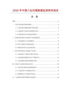 2025年中国八仙花瓶数据监测研究报告