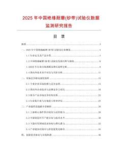 2025年中國絕緣耐磨(砂帶)試驗儀數據監測研究報告
