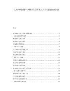 認知障礙照護專業機構發展現狀與市場空白點識別