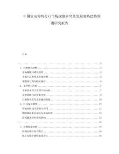 中國家電零售行業市場深度研究及發展策略趨勢預測研究報告