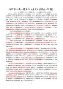 2025年中央一號(hào)文件（全文+劃重點(diǎn)+58題）