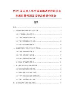 2025及未來5年中國玻璃透明膠紙行業發展前景預測及投資戰略研究報告