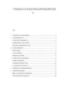 中國化妝品行業(yè)市場競爭格局品牌發(fā)展趨勢研究報告