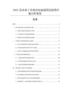 2025及未來5年熱合包裝袋項目投資價值分析報告