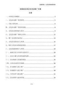 田园综合体文化活动推广方案