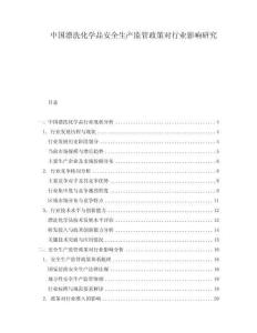 中國漂洗化學品安全生產監(jiān)管政策對行業(yè)影響研究