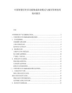 中国智慧灯杆多功能集成商业模式与城市管理协同效应报告