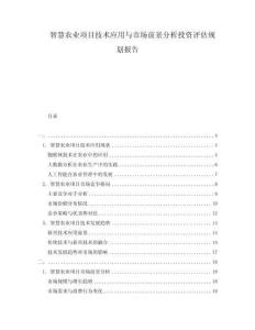 智慧农业项目技术应用与市场前景分析投资评估规划报告