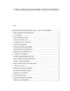 中國(guó)動(dòng)力鋰電池回收體系構(gòu)建與政策紅利分析報(bào)告